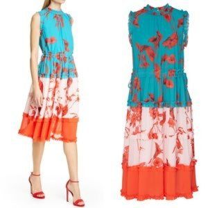 NWT! Colorful Ted Baker 'Camelis' Dress w/ Drawstring Waist